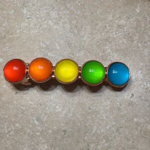 Colorful Rainbow Cabochon Barrette -